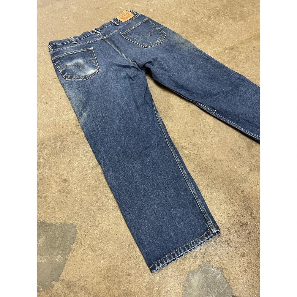 Levis 550 Jeans‎ Mens 40x30 Medium Wash Blue Relaxed Fit Tapered Leg Zip Fly